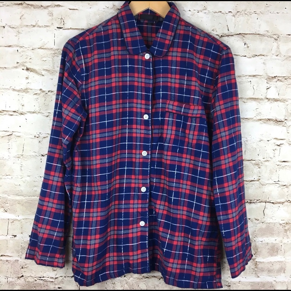 J. Crew Pajama Top Long Sleeve Plaid S NWOT